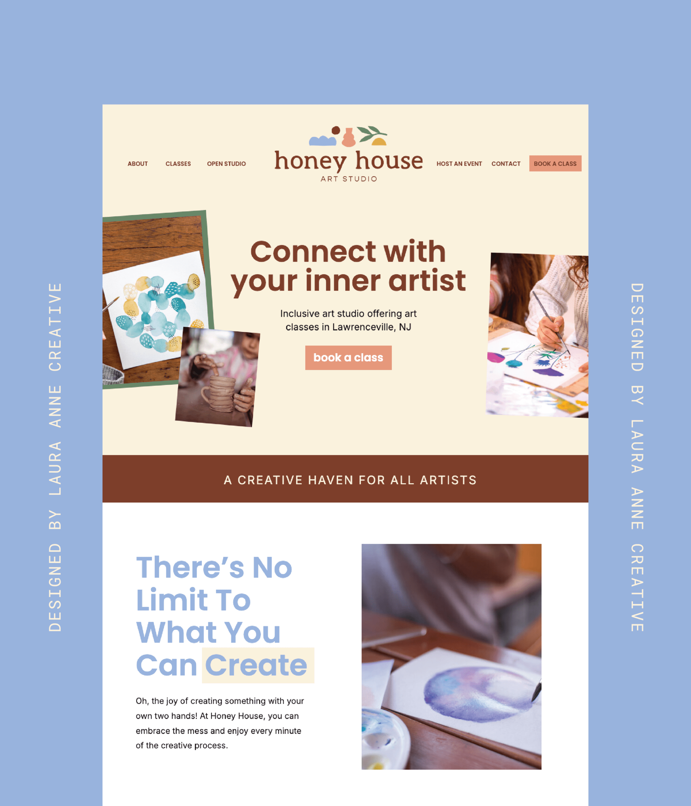 Showit website showing unique, custom brand design